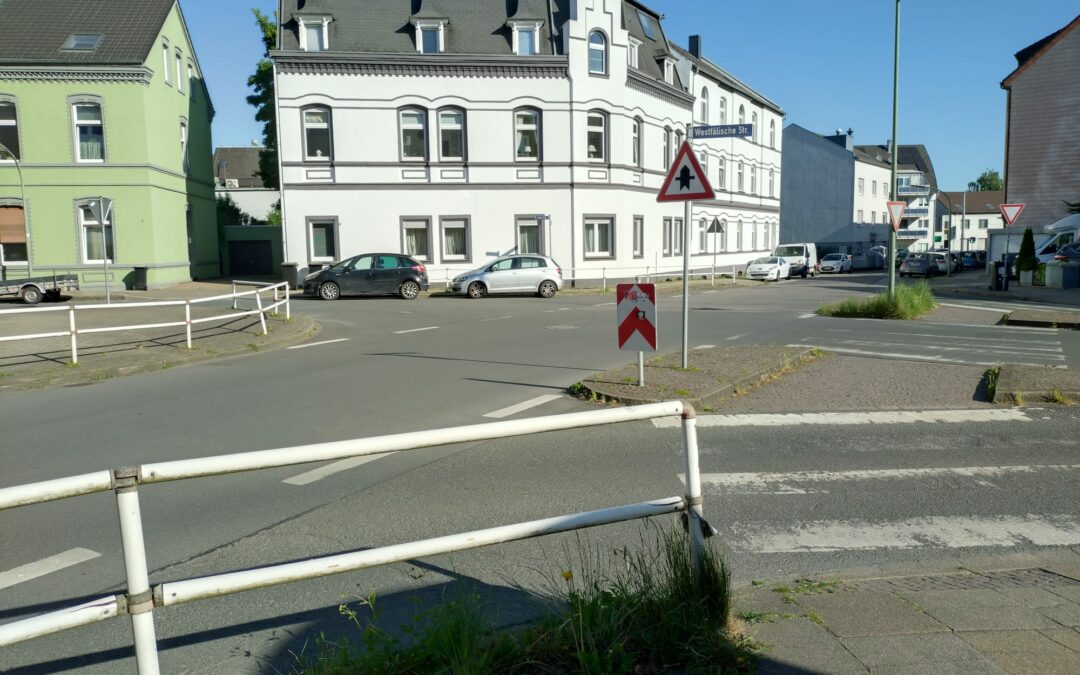 Sicherer zu Fuß unterwegs: Umgestaltung der Kreuzung Alte Post/ Westfälische Straße beantragt